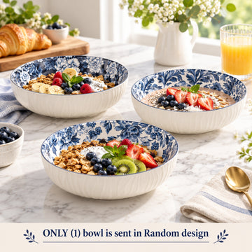 20cm Fleur Vintage Floral Ceramic Bowl - Random Design