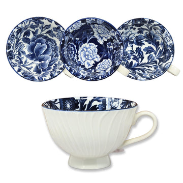 390ml Fleur Vintage Floral Ceramic Tea Cup