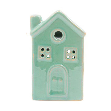 Green Ceramic House Glazed Oil Burner