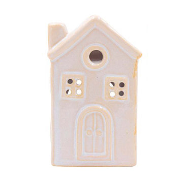 White Ceramic House Glazed Oil Burner
