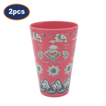 2Pcs 350ml Red Tuscany Bohemian Mediterranean Melamine Beaker