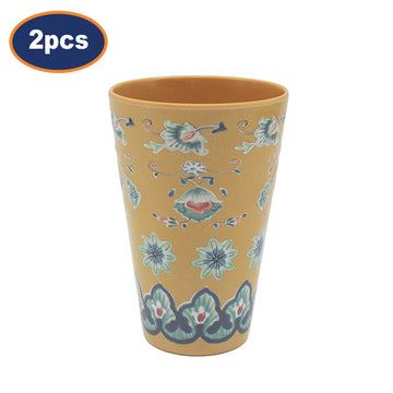 2Pcs 350ml Yellow Tuscany Bohemian Mediterranean Melamine Beaker