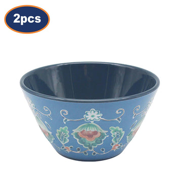 2Pcs 14cm Blue Tuscany Bohemian Mediterranean Melamine Soup Bowl