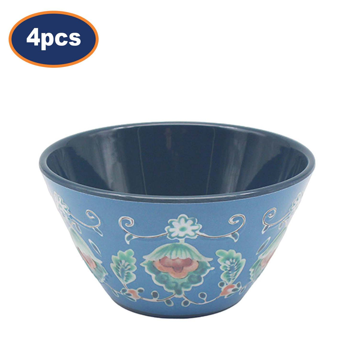 4Pcs 14cm Blue Tuscany Bohemian Mediterranean Melamine Soup Bowl