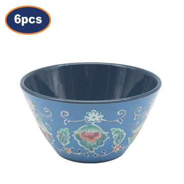 6Pcs 14cm Blue Tuscany Bohemian Mediterranean Melamine Soup Bowl