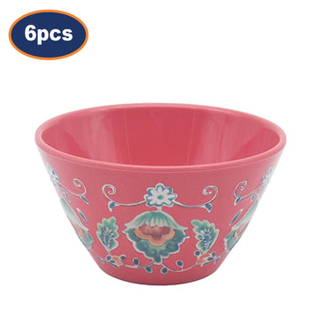 6Pcs 14cm Red Tuscany Bohemian Mediterranean Melamine Soup Bowl