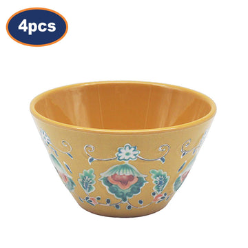 4Pcs 14cm Yellow Tuscany Bohemian Mediterranean Melamine Soup Bowl