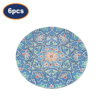 6Pcs 22cm Blue Tuscany Bohemian Mediterranean Melamine Plate