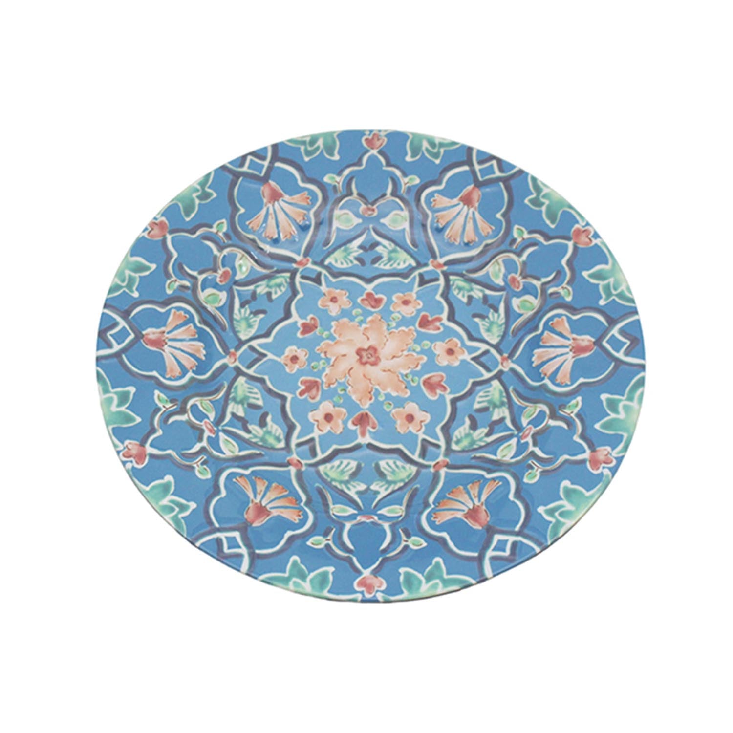 22cm Blue Melamine Tuscany Bohemian Design Plate