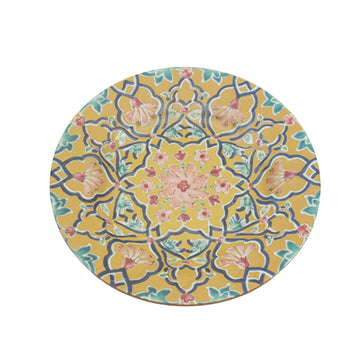 2Pcs 22cm Yellow Tuscany Bohemian Mediterranean Melamine Plate