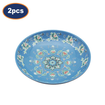 2Pcs 22cm Blue Tuscany Bohemian Mediterranean Melamine Pasta Bowl