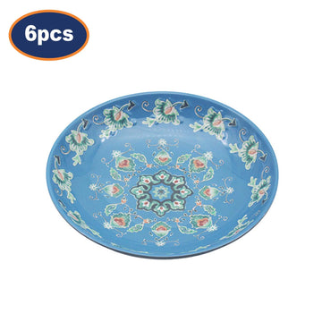 6Pcs 22cm Blue Tuscany Bohemian Mediterranean Melamine Pasta Bowl