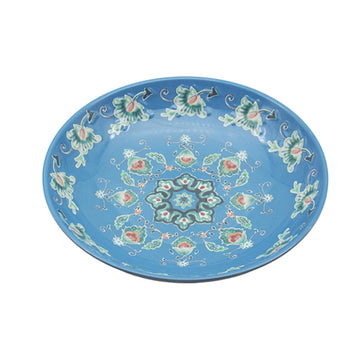 2Pcs 22cm Blue Tuscany Bohemian Mediterranean Melamine Pasta Bowl