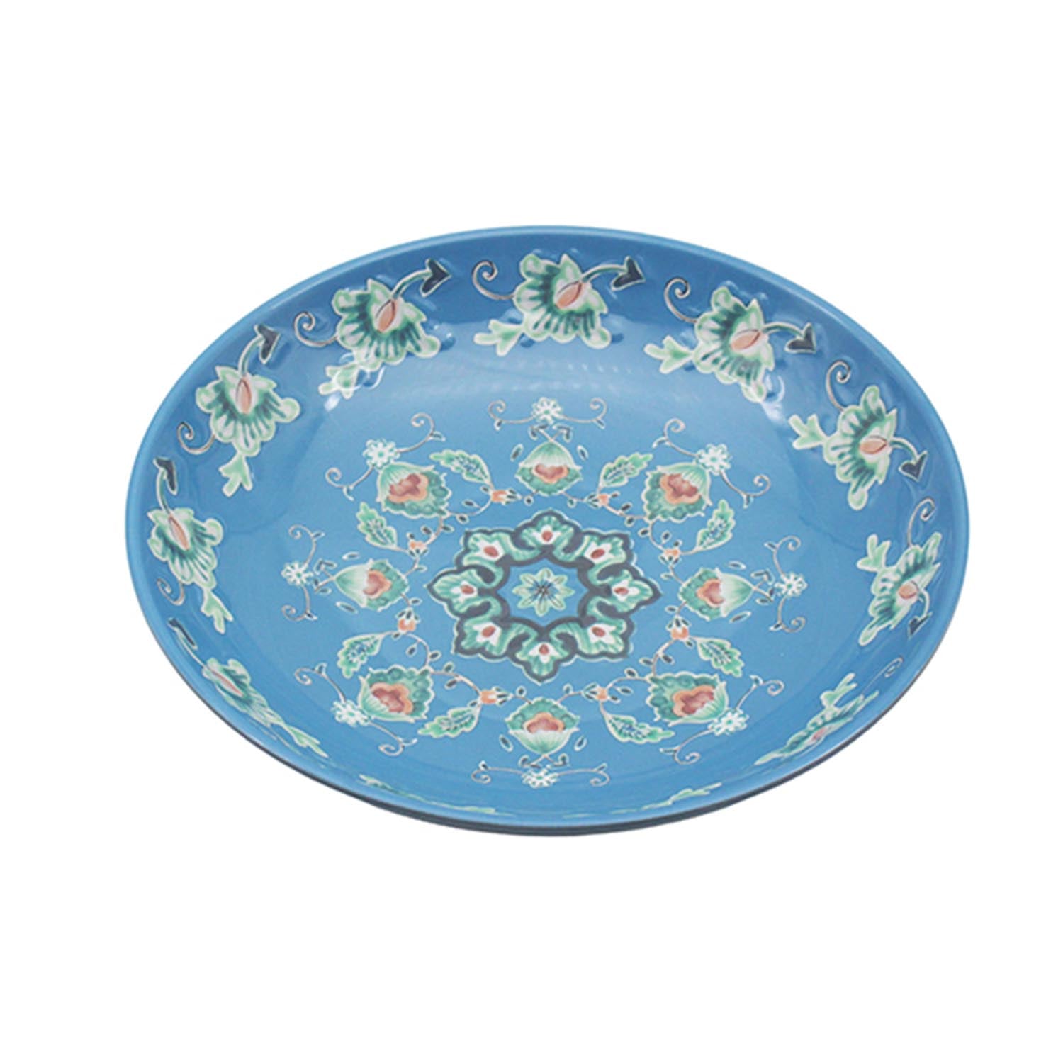22cm Blue Melamine Tuscany Bohemian Design Pasta Bowl