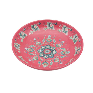 2Pcs 22cm Red Tuscany Bohemian Mediterranean Melamine Pasta Bowl