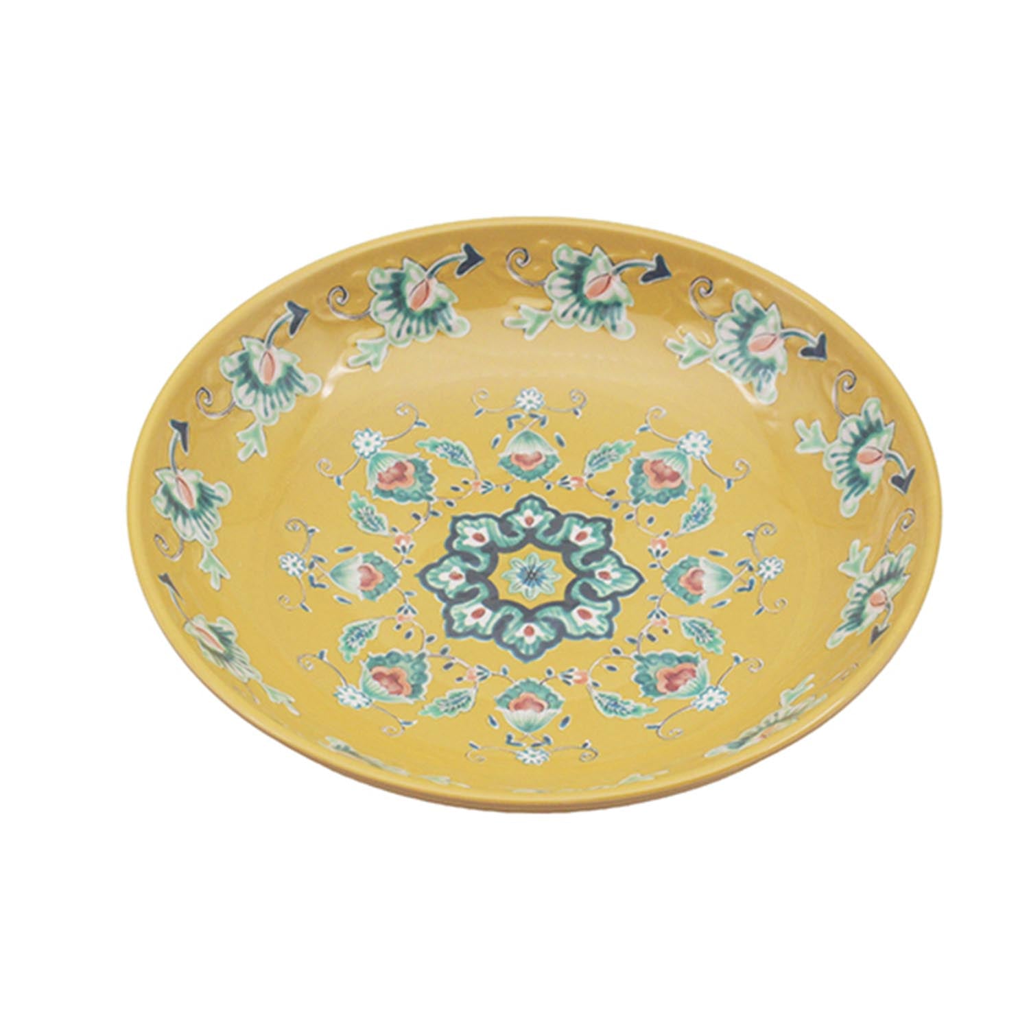 22cm Yellow Melamine Tuscany Bohemian Design Pasta Bowl