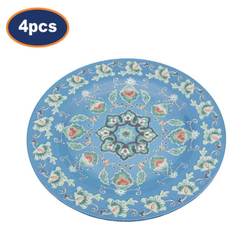 4Pcs 28cm Blue Tuscany Bohemian Mediterranean Melamine Plate