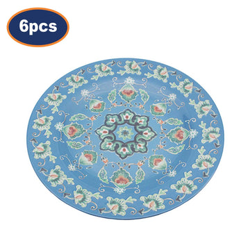 6Pcs 28cm Blue Tuscany Bohemian Mediterranean Melamine Plate