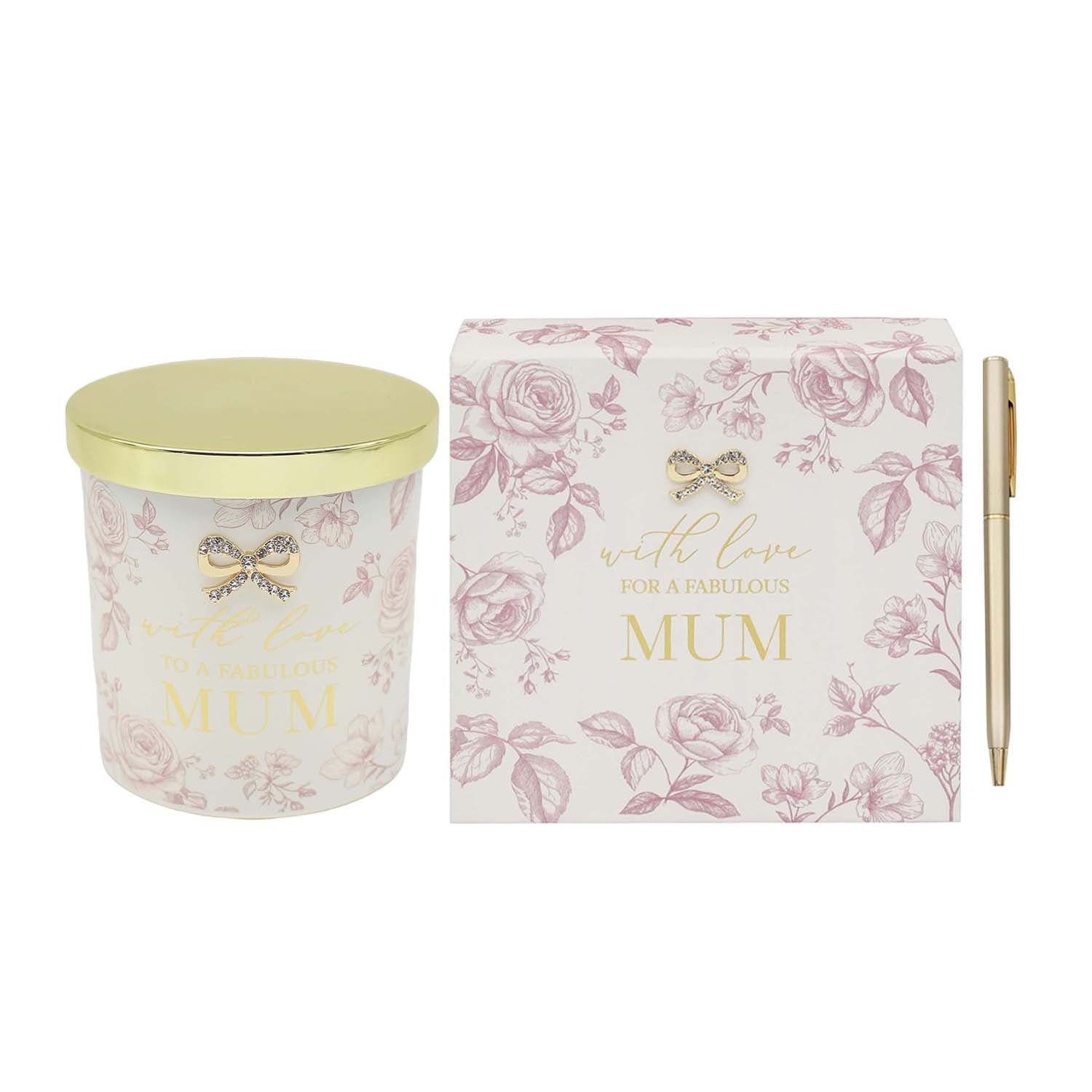 Fabulous Mum Floral Memo Pad & Rose & Oud Scented Candle Madelaine Set