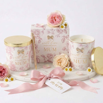 Fabulous Mum Floral Memo Pad & Rose & Oud Scented Candle Madelaine Set