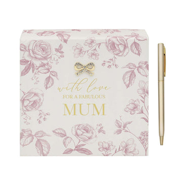 Floral Memo Pad with Pen Stationery Set