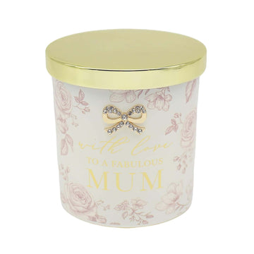 Rose & Oud Soy Scented Candle Floral with Gold Lid Glass Jar