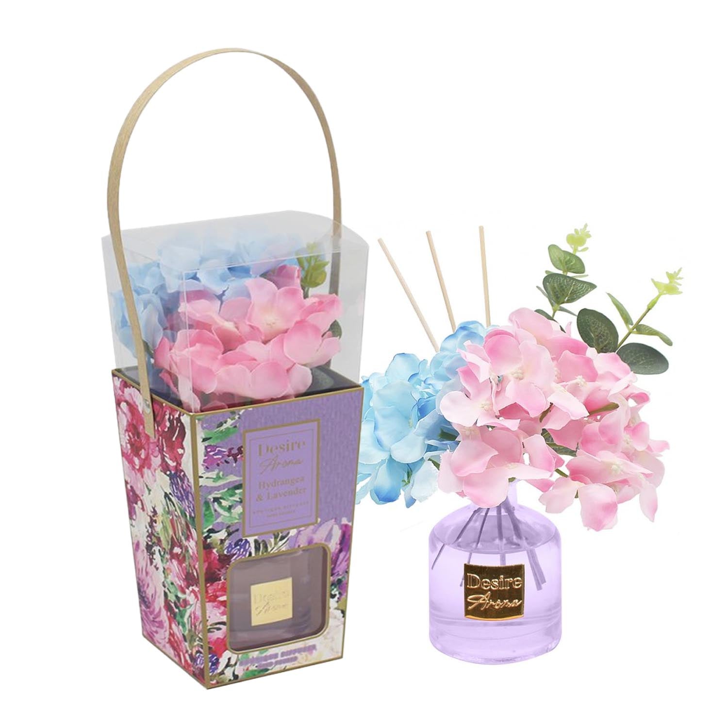 200ml Blue & Pink Hydrangea Floral Reed Diffuser