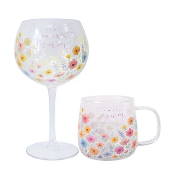450ml Coffee Mug & 600ml Gin Glass I Love You Mum Gift Set