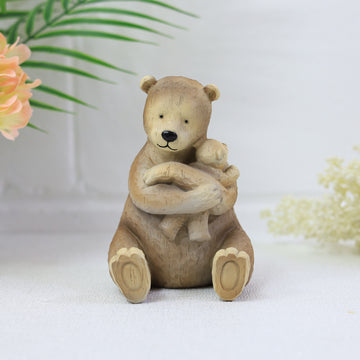 Bear Cub Hugging Resin Animal Figurine