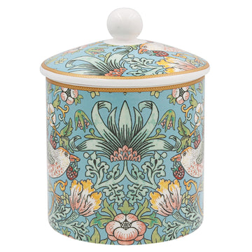 William Morris Strawberry Thief Teal Storage Canister Jar