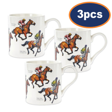 3Pcs Winning Post Jockeys 350ml Fine China Mug