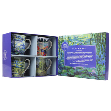 Set of 4 Fine China Mugs - Claude Monet Paintings