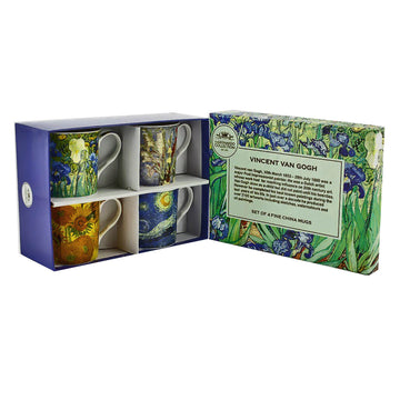 Set Of 4 Fine China Van Gogh Art Mugs
