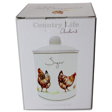 Country Life Fine China Sugar Jar - Chickens