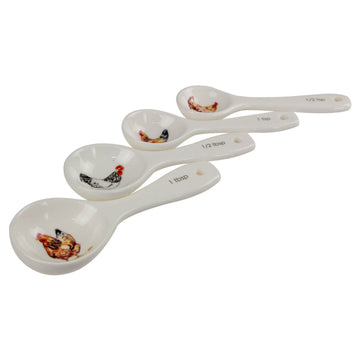 Set of 4 Country Life Ceramic Measuring Spoons