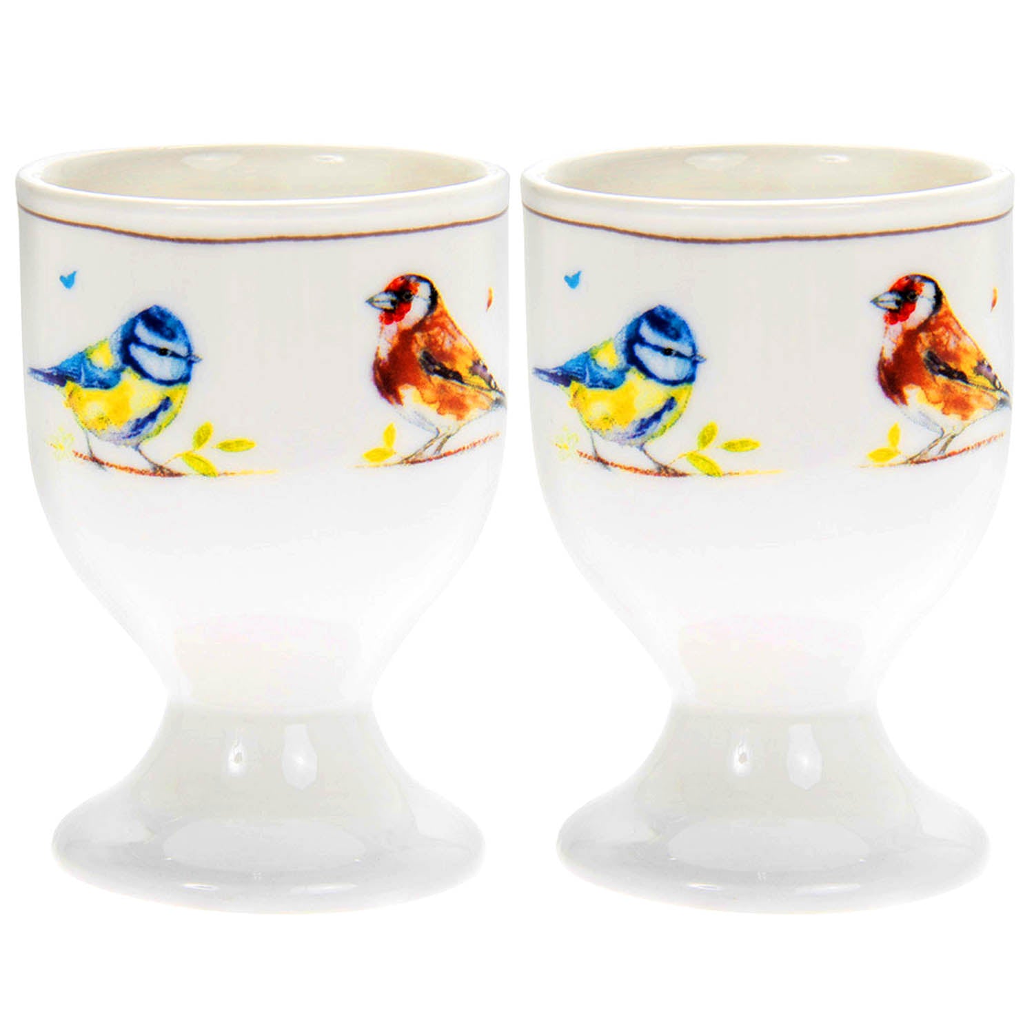 Set Of 2 Country Life Birds Egg Cups Boiled
