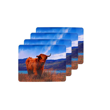 Set Of 4 Cork Backed Placemats - Highland Cow