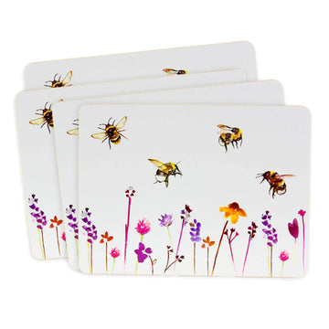 Set of 4 Bees & Flowers Dining Placemats