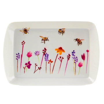 Small 24x16 cm Bees & Flowers Serving Tray (design by Jennifer Rose)
