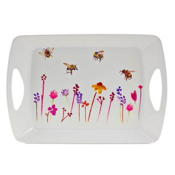 Large 40x30 cm Bees & Flowers Serving Tray