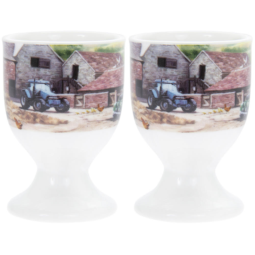 Set Of 2 Kitchen Egg Cup - Farmyard Country Life