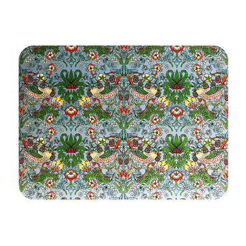 Set of 4 Strawberry Thief Teal Placemats Cork Backed