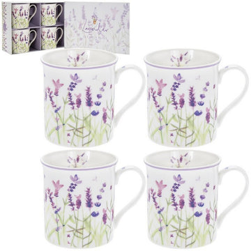 Set of 4 Lavender Mugs