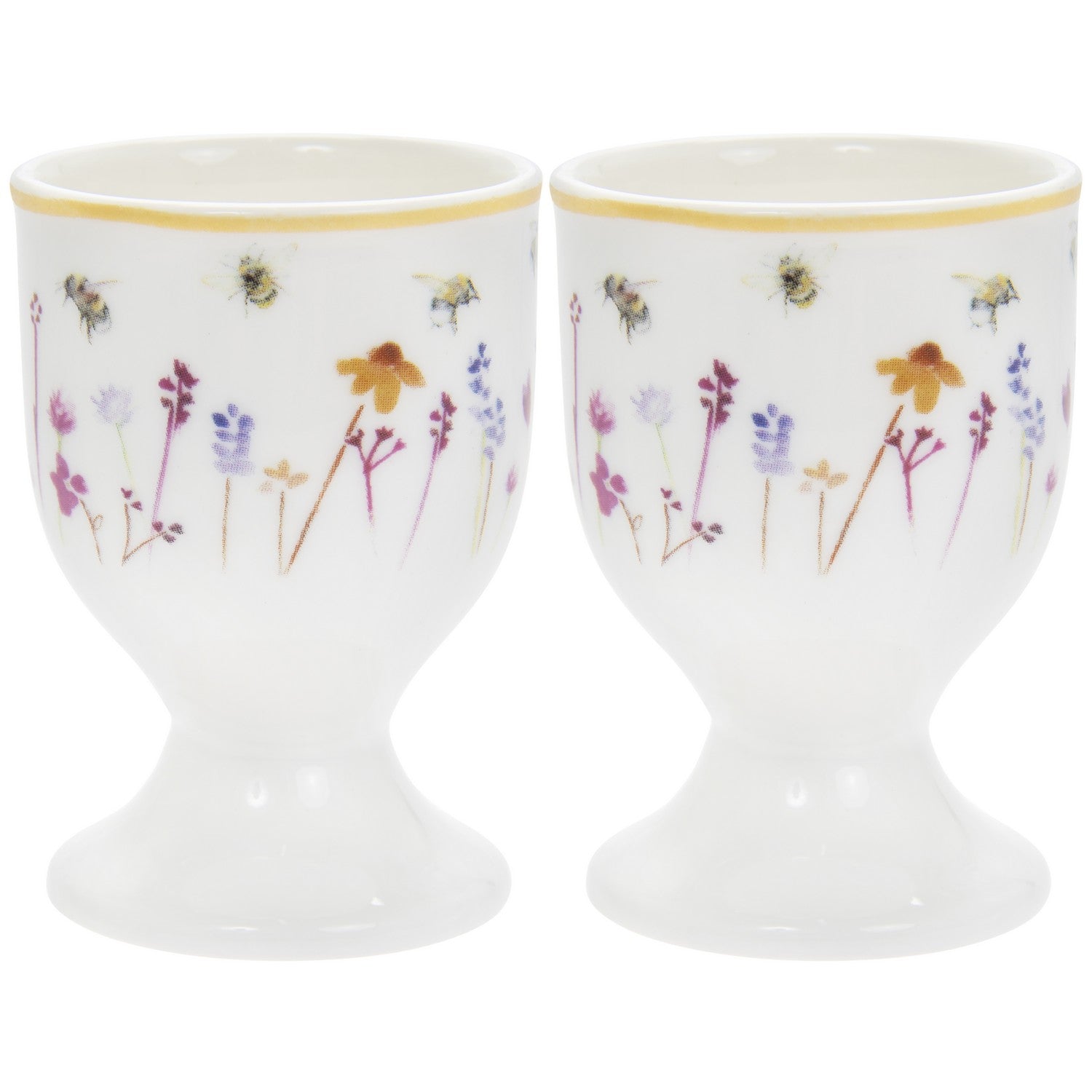 Set of 2 Bees & Flowers Egg Cups