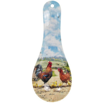 Cockerel & Hen Design Spoon Rest