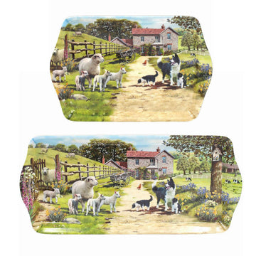 Colle & Sheep Set of 2 Small & Medium Serving Trays