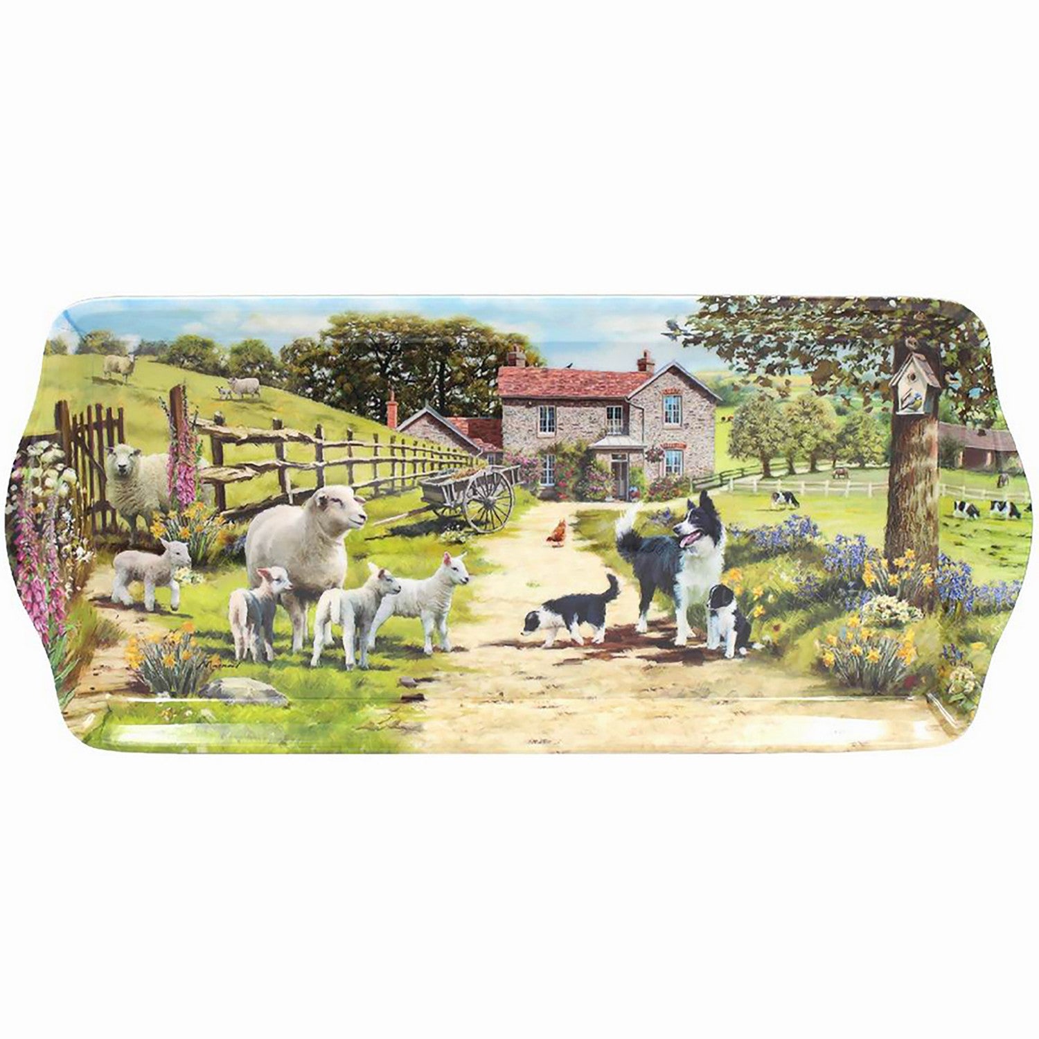 Collie & Sheep Design Medium Serving Tray