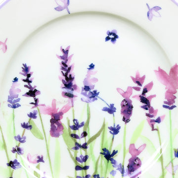 Set of 2 Lavender Flowers Design Plates