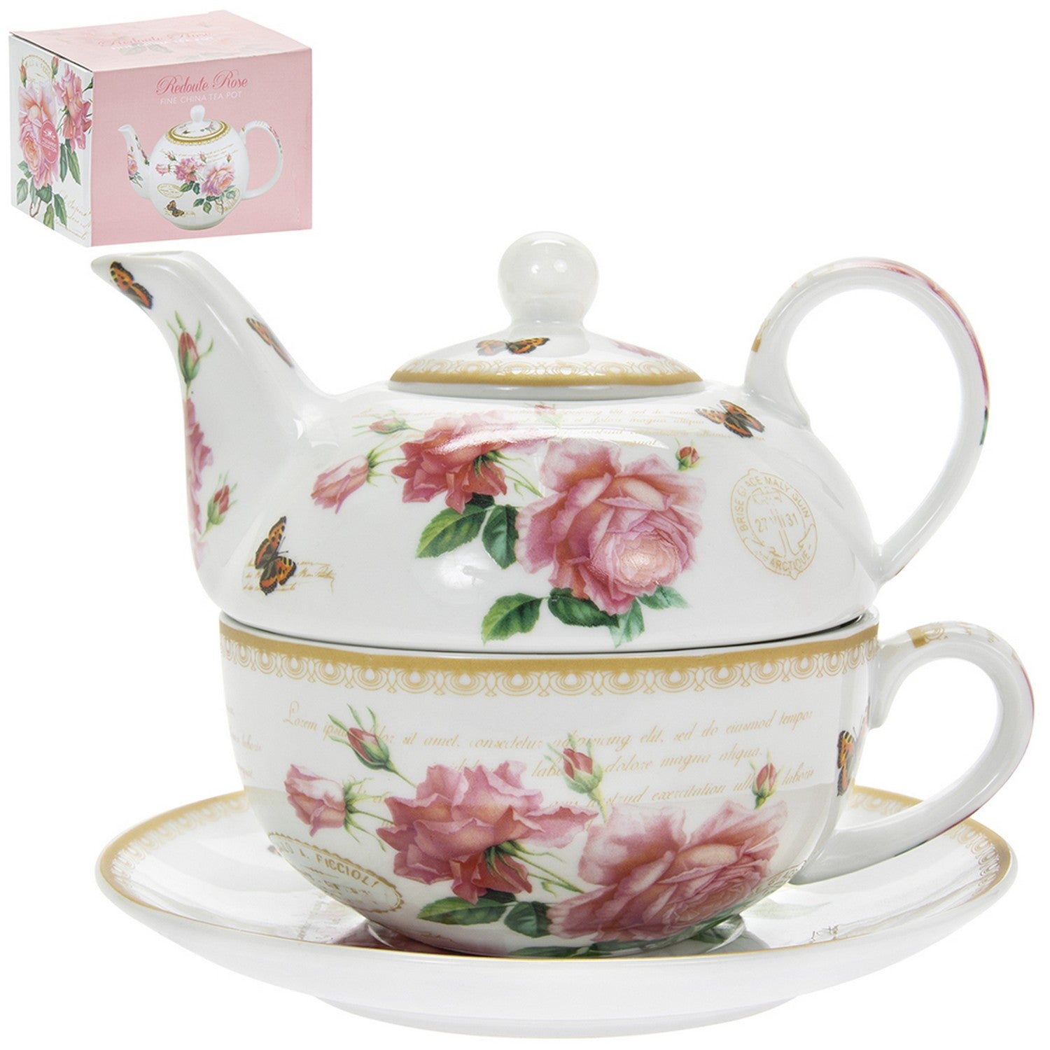 Redoute Rose Tea For One