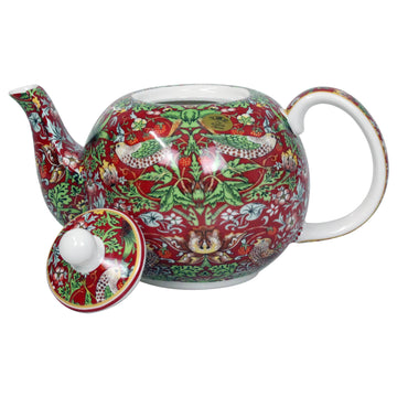 William Morris Red Strawberry Thief Teapot 35fl oz